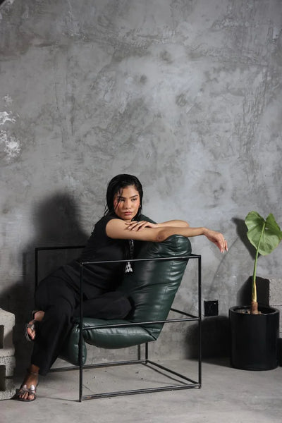 Featured model wearing new collection
